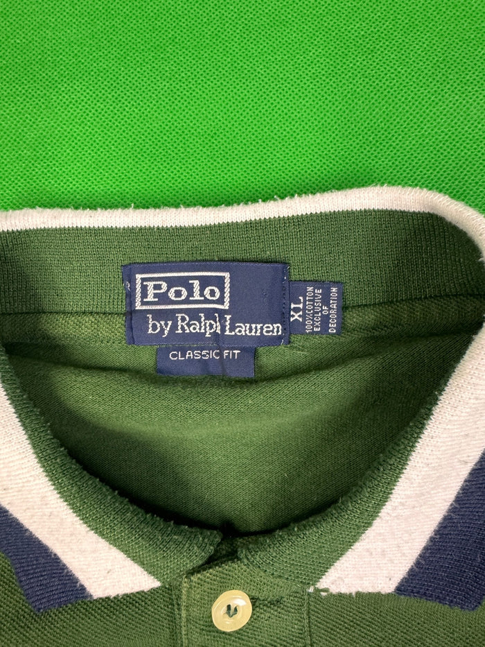 Polo Ralph Lauren Polo Shirt Green Preppy 100% Cotton Classic Fit Vintage Y2k