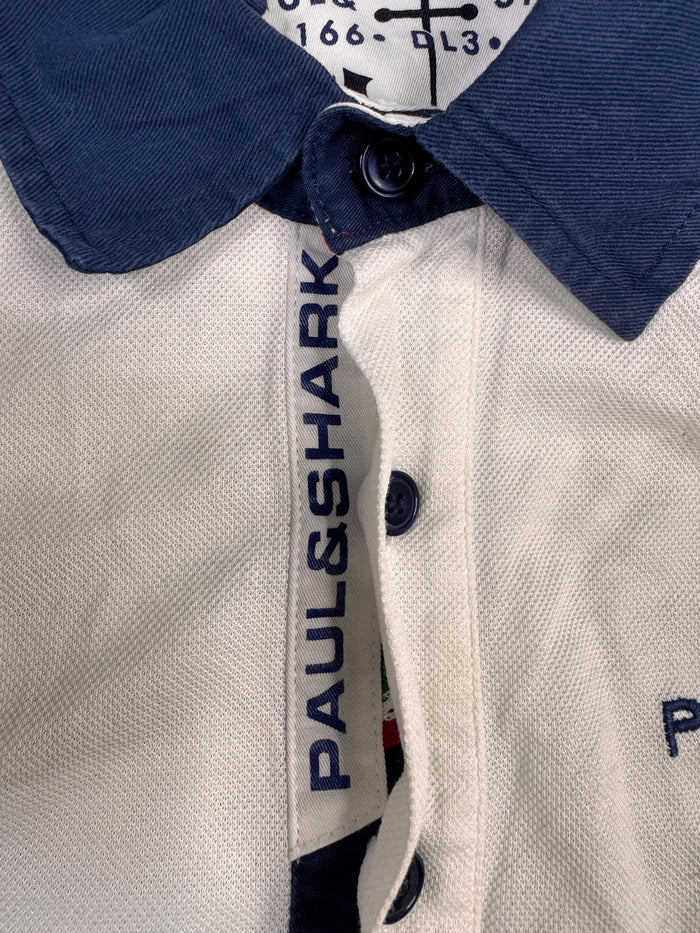 Paul Shark Yachting polo shirt white men preppy cotton navy collar embroidered logo