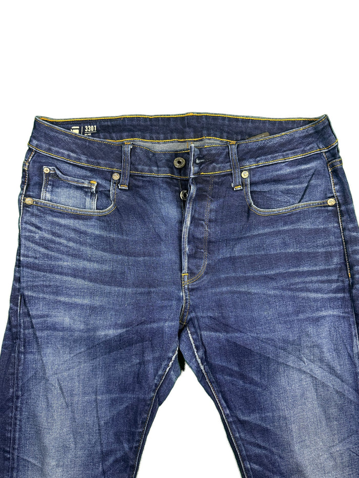 G-Star Raw 3301 Slim men's navy jeans streetwear