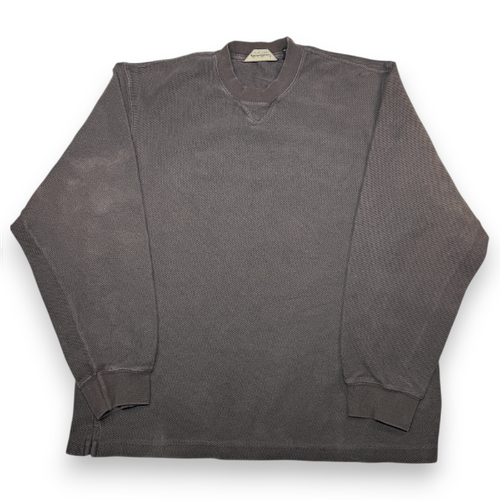 Eddie Bauer Vintage Waffle Knit Sweatshirt Brown Size M