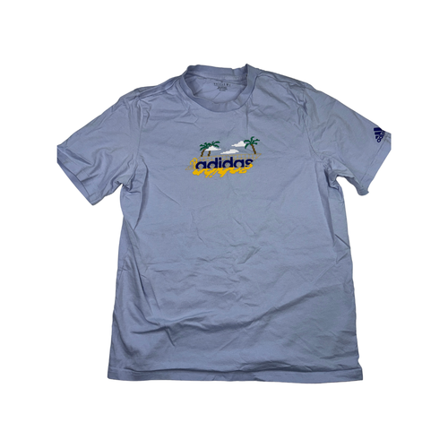 Adidas Vintage Y2K Graphic T-Shirt Size M Light Blue