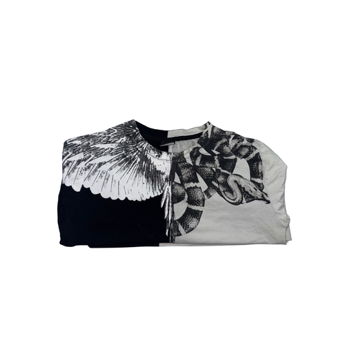 Marcelo Burlon County of Milan Snake Wings T-Shirt Black White Size XL
