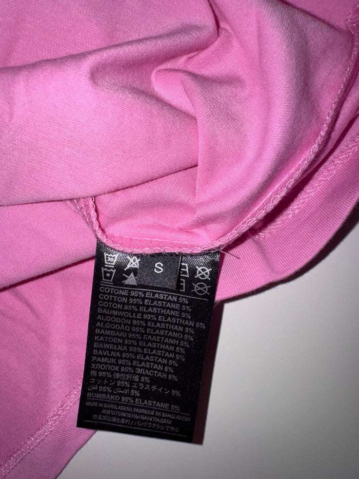 John Richmond T-Shirt Pink Logo Graphic Cotton Stretch Size S New