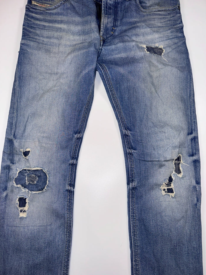 Diesel Thavar Vintage Y2K Distressed Jeans Size 31 Blue Denim