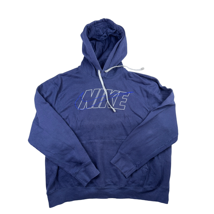 Nike Vintage Y2K Hoodie Blau L Swoosh Logo Streetwear