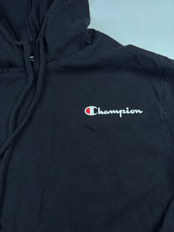 Champion Vintage Hoodie Schwarz Größe S 100% Baumwolle
