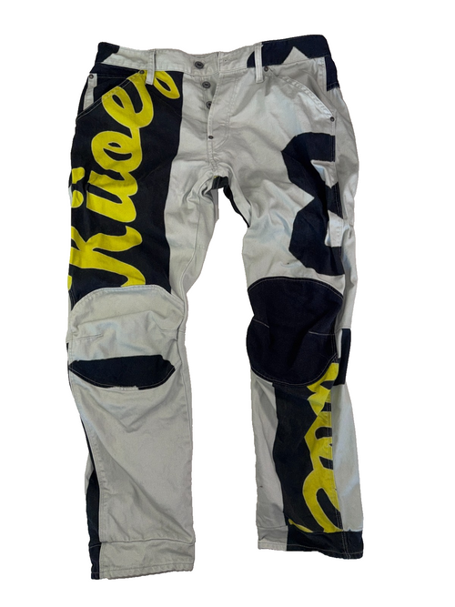 G-Star Raw 5622 3D Tapered Jeans Y2K Graphic Print Grey Size W34 L32