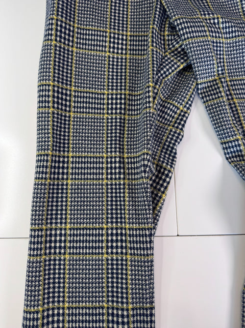 New Spartakus Check Pants Slim Fit Grey Yellow Size 52