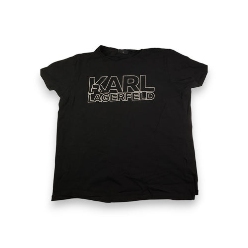 Karl Lagerfeld Big Logo T-Shirt Black Y2K Designer Size L