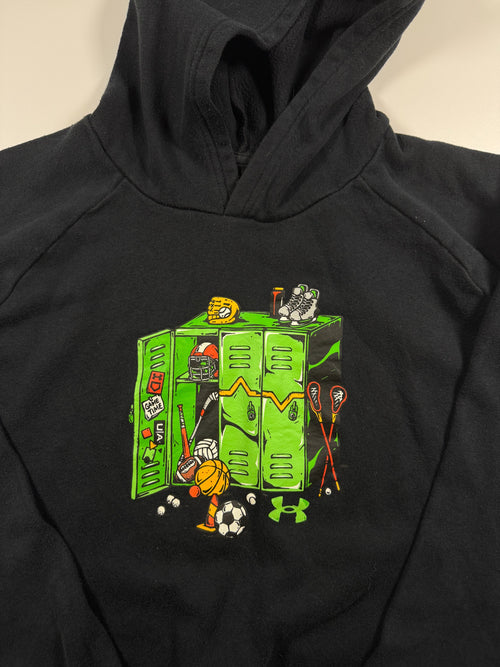 Under Armour Locker Graphic Hoodie Black Youth XL