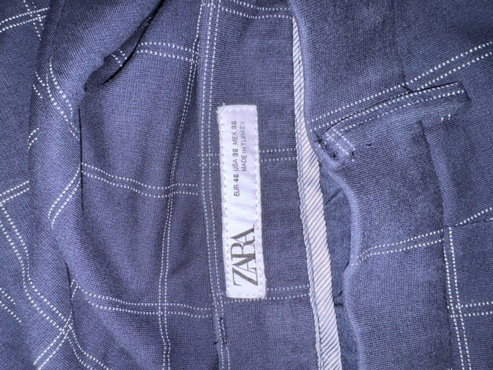 Zara Vintage Y2K Shorts Checkered Blue Size EU 46