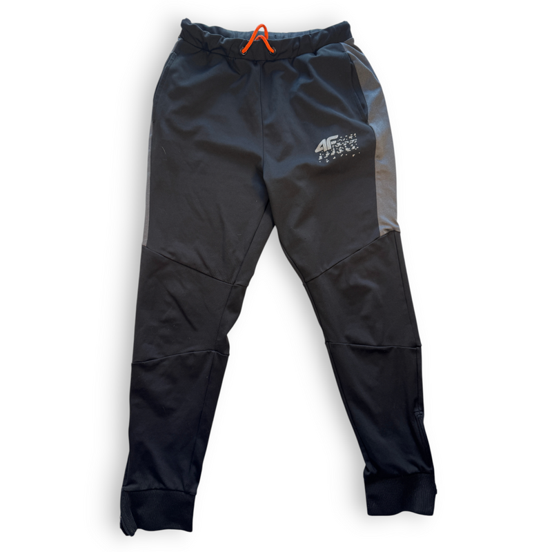 4F Black Track Pants Joggers Zip Ankle Sports Size M/L