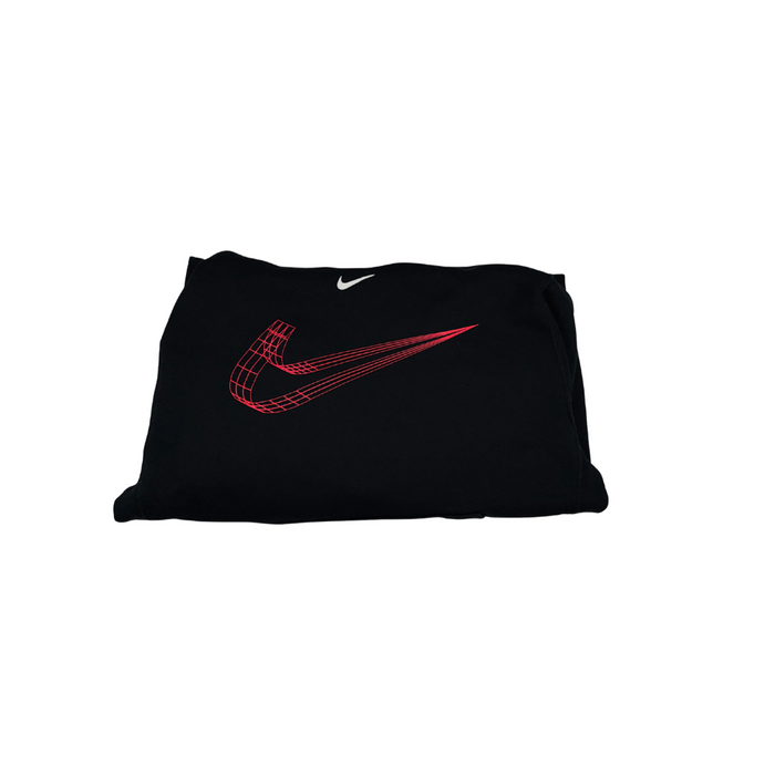 Nike Vintage Hoodie Schwarz Roter Swoosh Größe XS