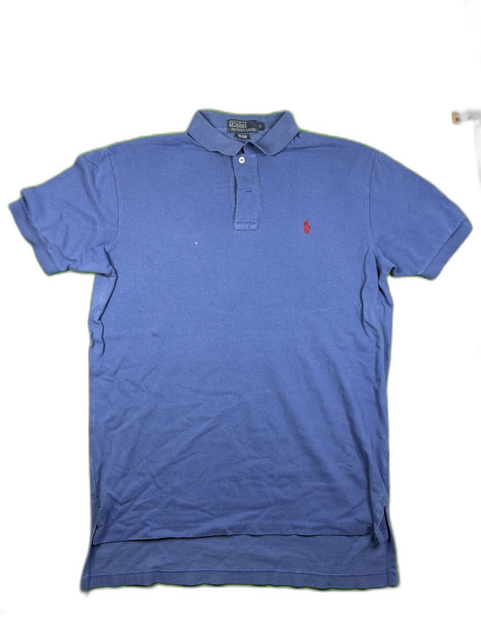Polo Ralph Lauren Polo Shirt Blue Preppy 100% Cotton Vintage Y2k