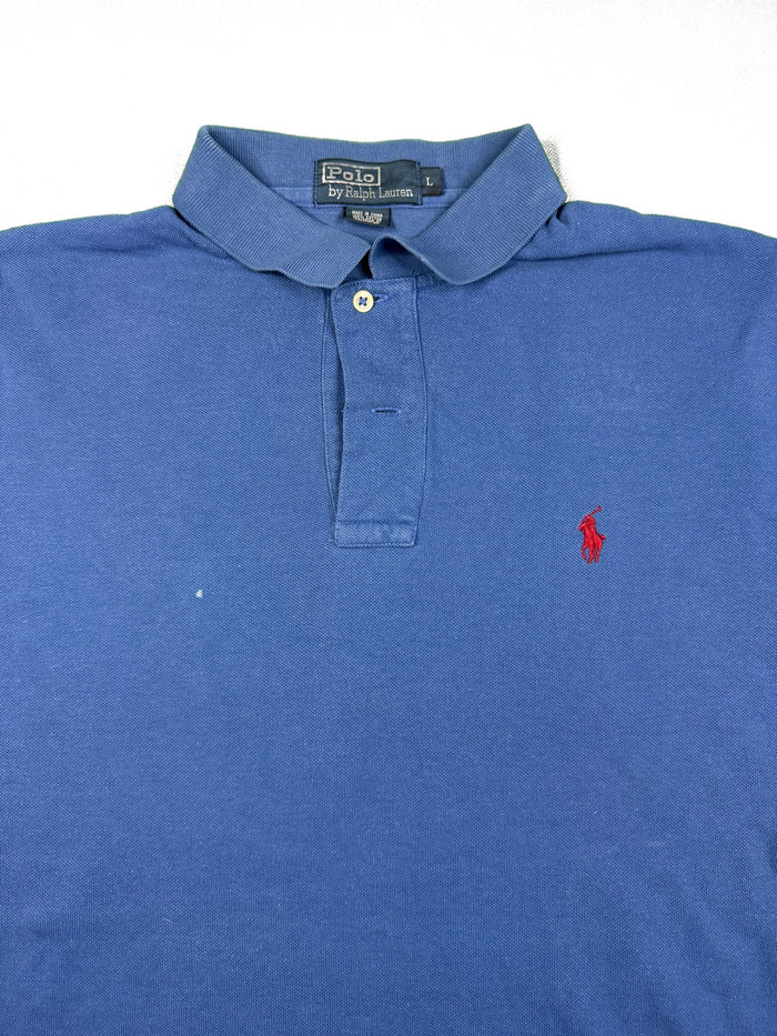 Polo Ralph Lauren Polo Shirt Blue Preppy 100% Cotton Vintage Y2k