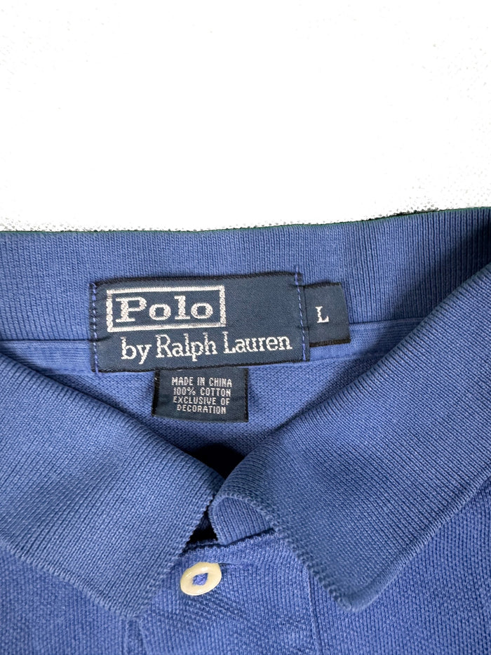 Polo Ralph Lauren Polo Shirt Blue Preppy 100% Cotton Vintage Y2k