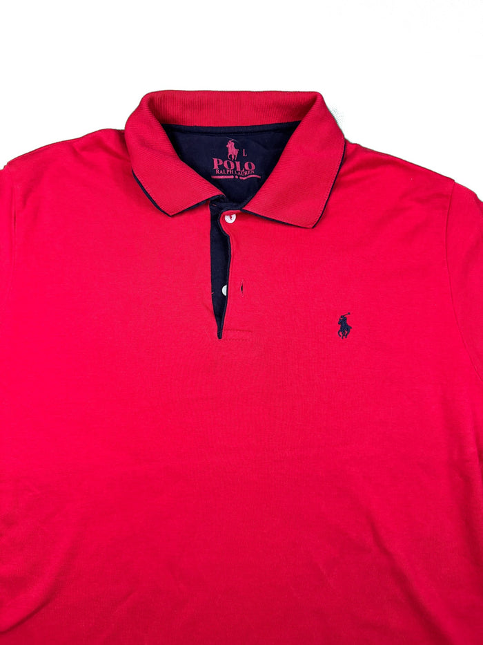 Polo Ralph Lauren Polo Shirt Red Preppy 100% Cotton Vintage Retro Y2k