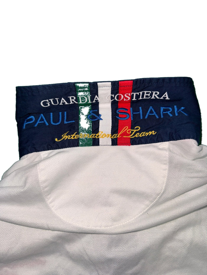Paul Shark Yachting polo shirt white men preppy cotton navy collar embroidered logo