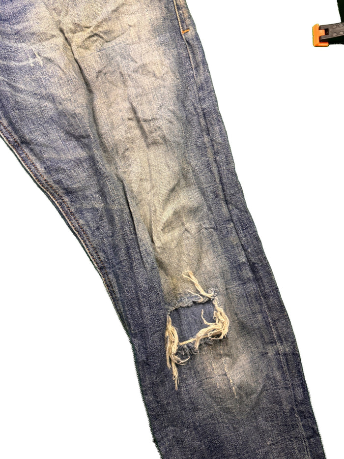 True Religion Slim Carrot Jeans Blue Faded Denim Streetwear Cotton Spandex Diesel