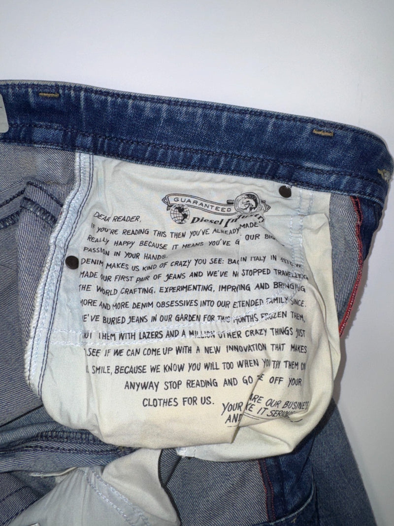 Diesel Thavar Vintage Y2K Distressed Jeans Size 31 Blue Denim