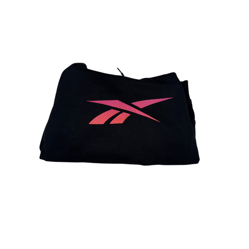 Reebok Vintage Y2K Hoodie Black Pink Big Logo Pullover Streetwear