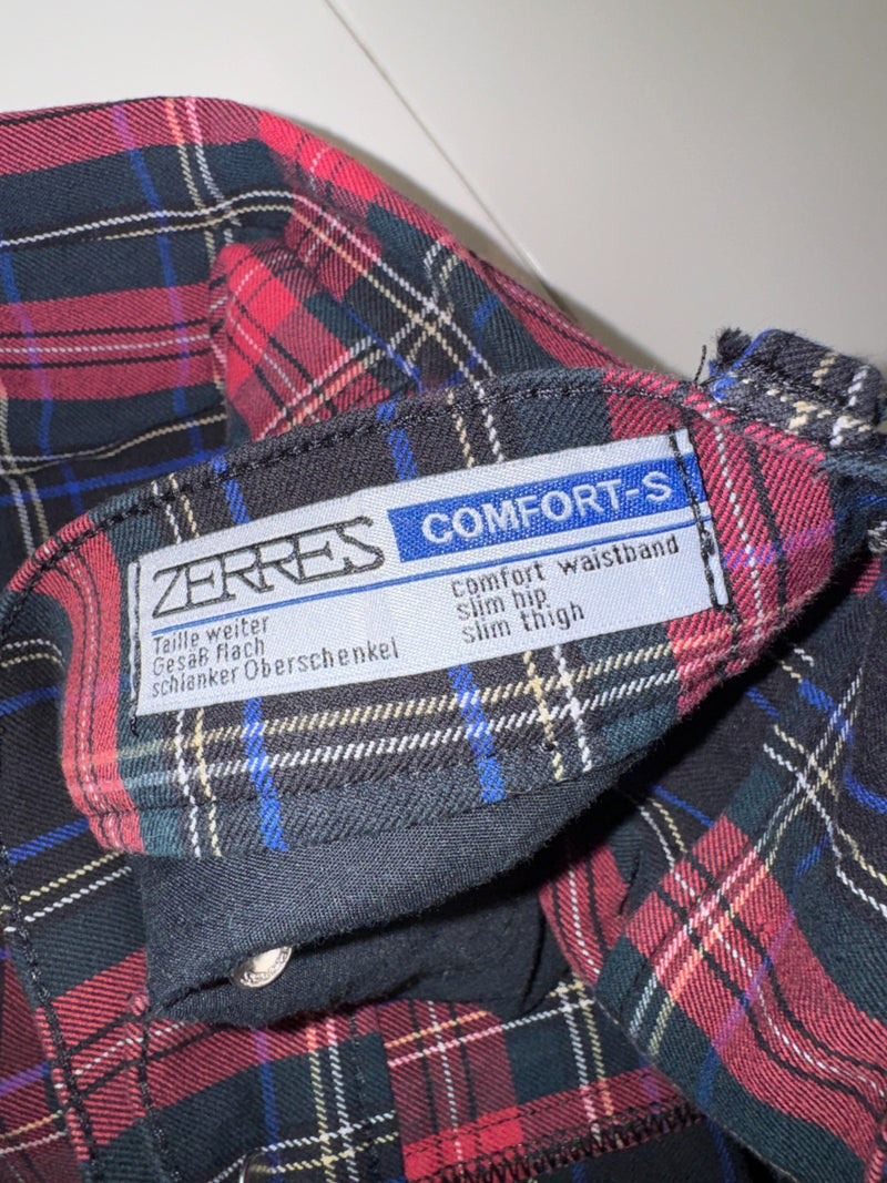 Zerres Tartan Pants Y2K Plaid Slim Fit Size L