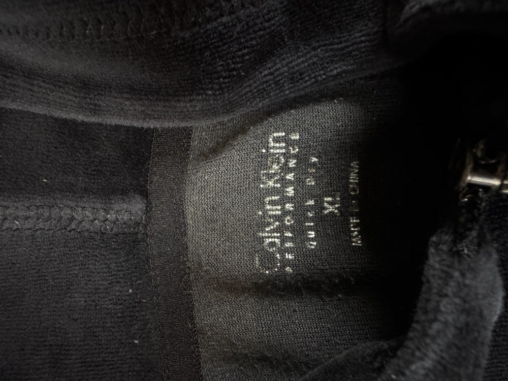 Calvin Klein Performance Velour Zip Hoodie Black Women's Size M — 2