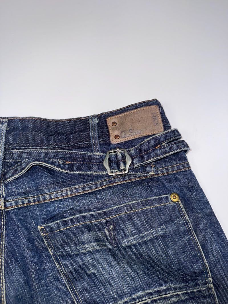 G-Star RAW 3301 Jeans W27 L32 Distressed Bootcut Vintage Denim