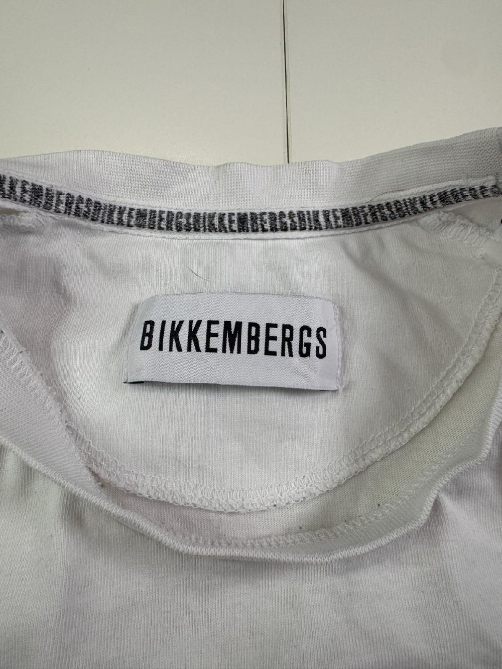 Bikkembergs T-Shirt White Big Logo Graphic Athletic Style Size L — 3