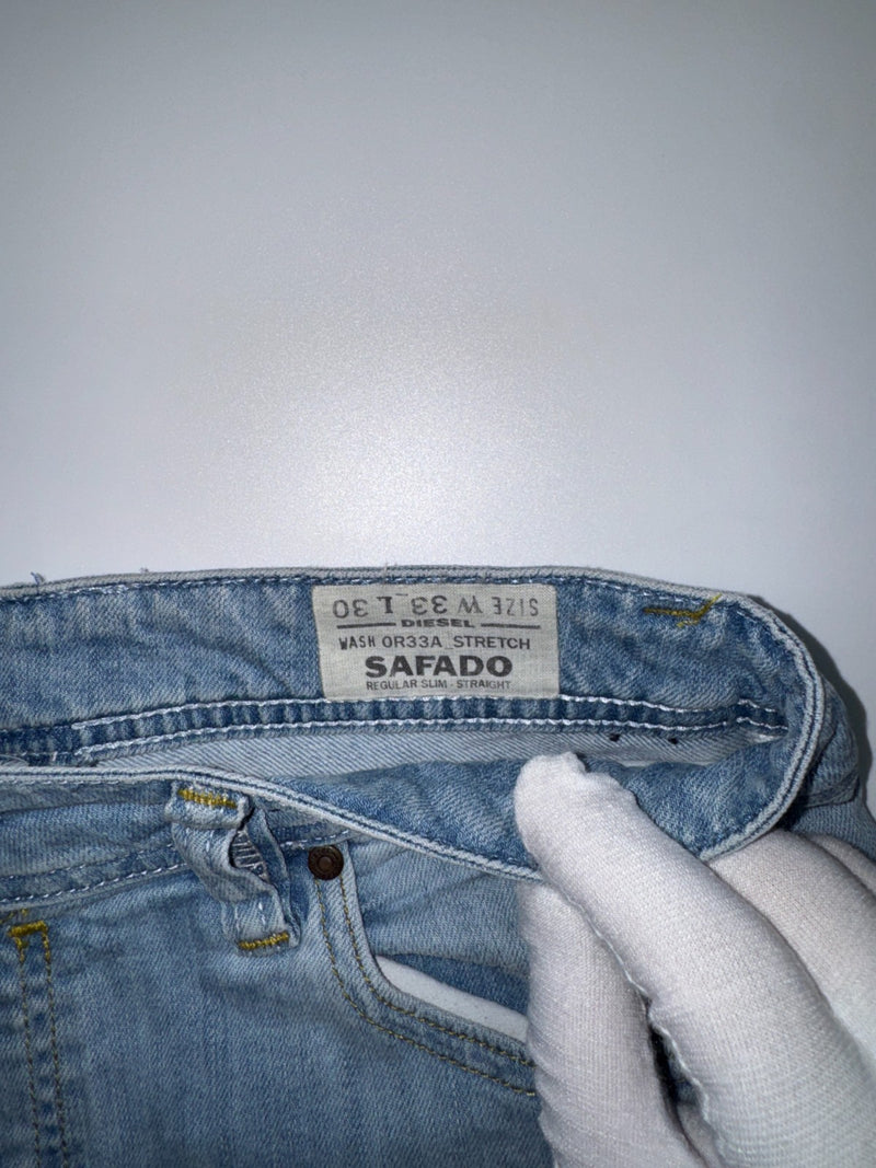 Diesel Safado Stretch Jeans Regular Slim Straight Light Blue W33 L30