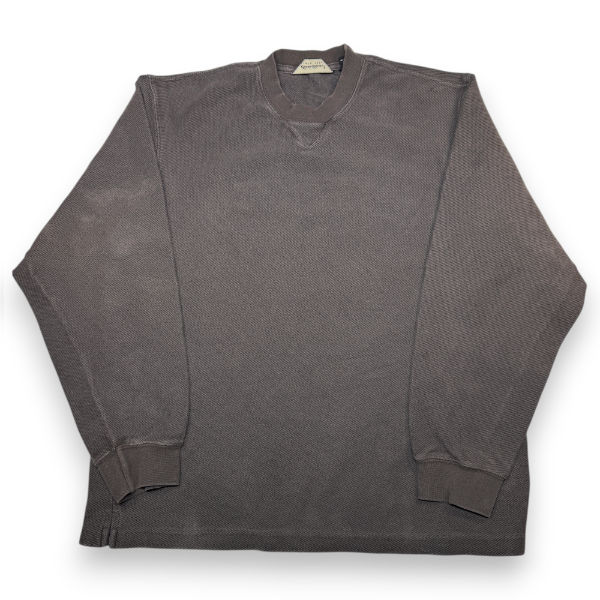 Eddie Bauer Vintage Waffle Knit Sweatshirt Brown Size M