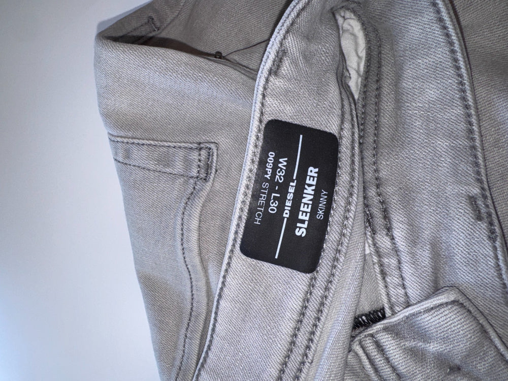 Diesel Sleenker Skinny Jeans Y2K Grey Size W32 L30 — 13