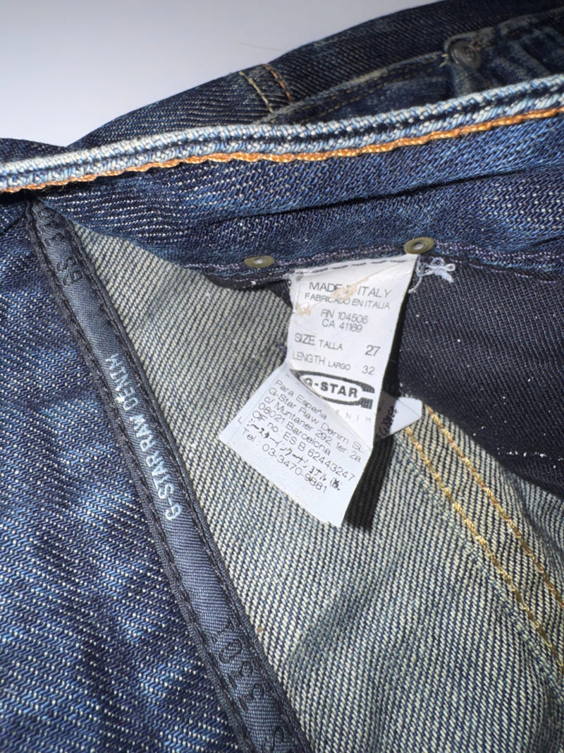 G-Star RAW 3301 Jeans W27 L32 Distressed Bootcut Vintage Denim