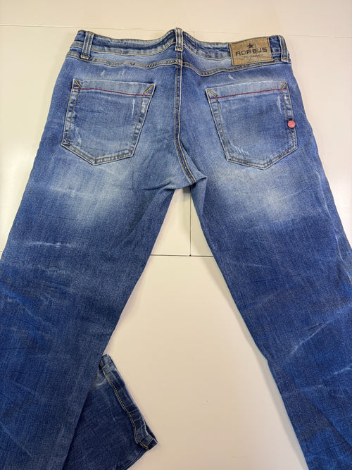Adamus Vintage Jeans Y2K Slim Fit Blue Distressed Size L