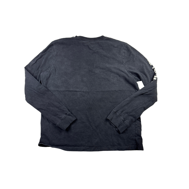The North Face Vintage Y2K Long Sleeve T-Shirt Black Logo Sleeve Print M