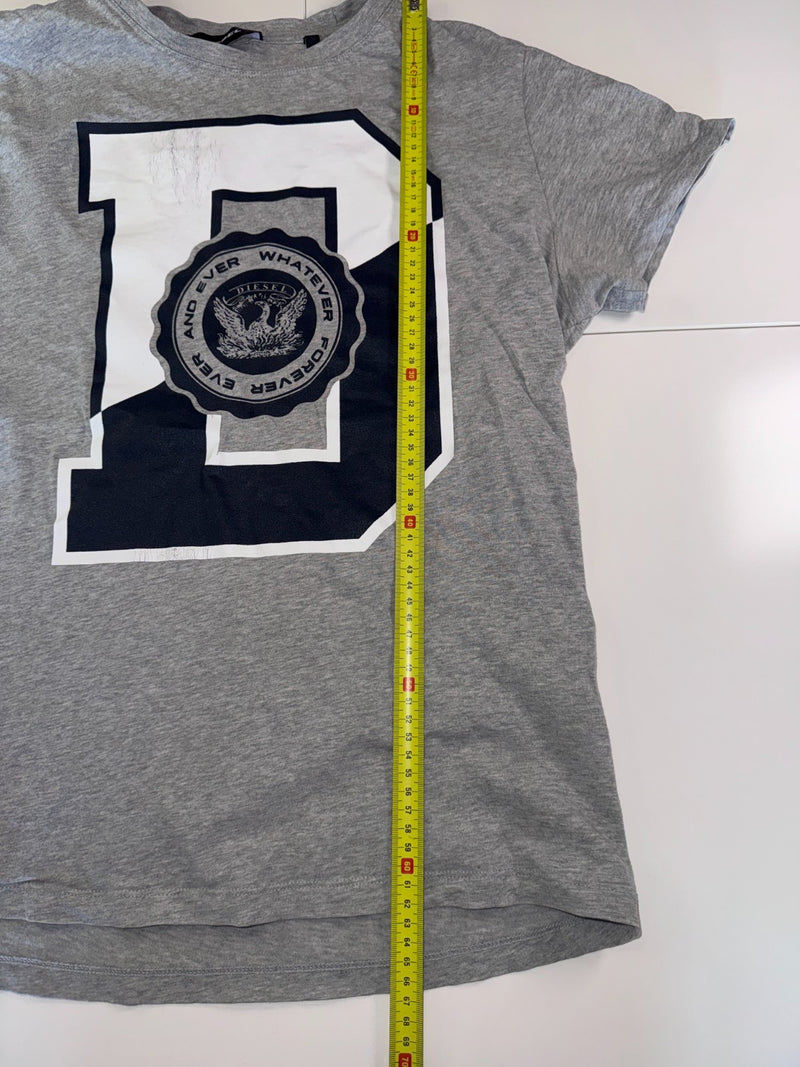Diesel Vintage Y2K T-Shirt Big Logo Grey Size L