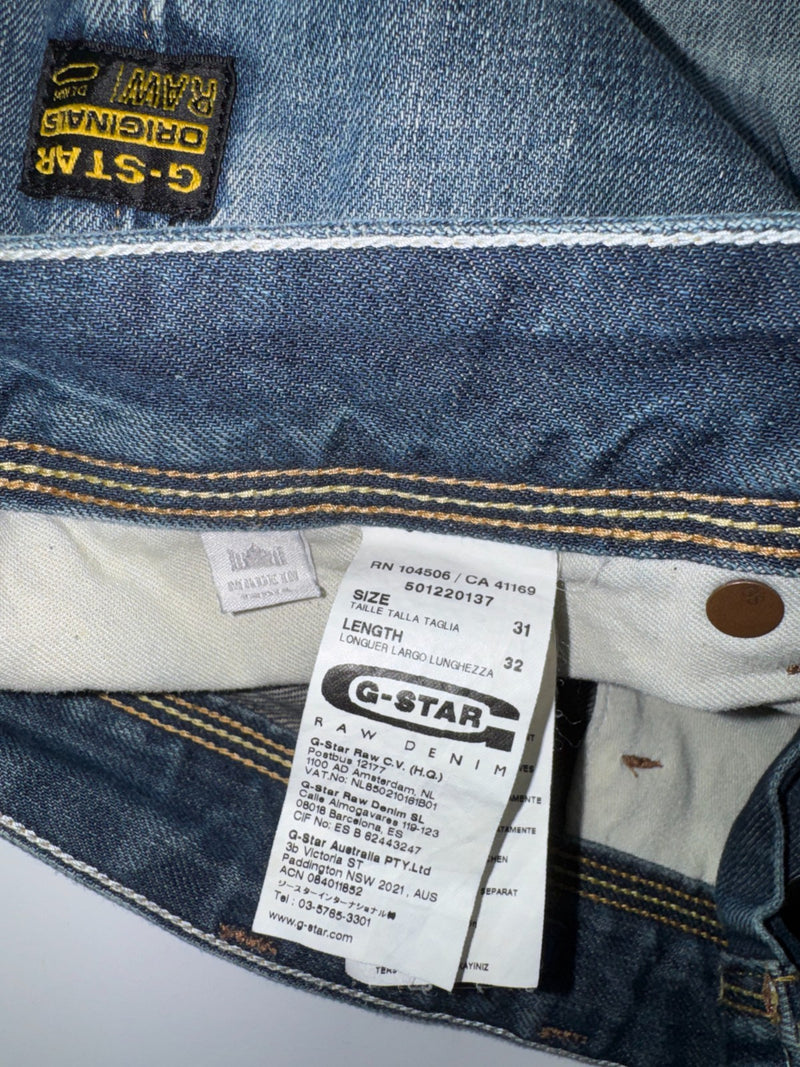 G-Star RAW 3301 Jeans Vintage Y2K Blue Denim Straight Fit W34 L32