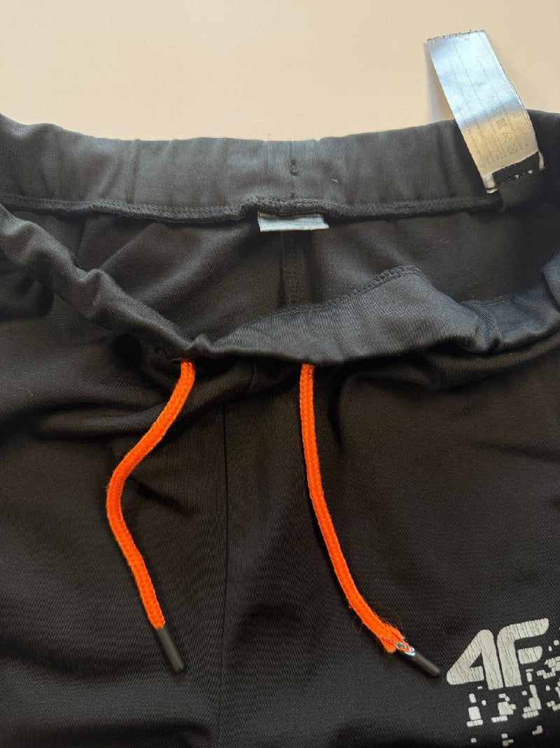 4F Black Track Pants Joggers Zip Ankle Sports Size M/L