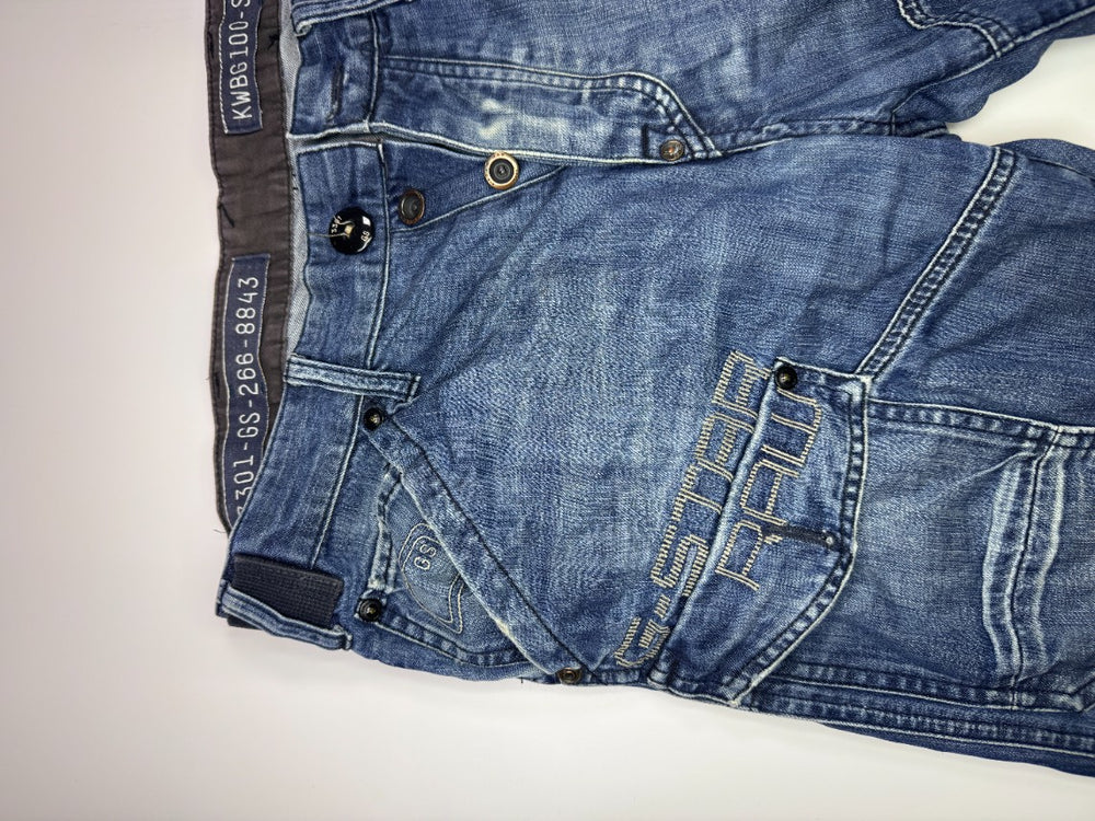 G-Star Raw 3301 GS Cargo Jeans W30 Distressed Y2K Utility Denim — 2
