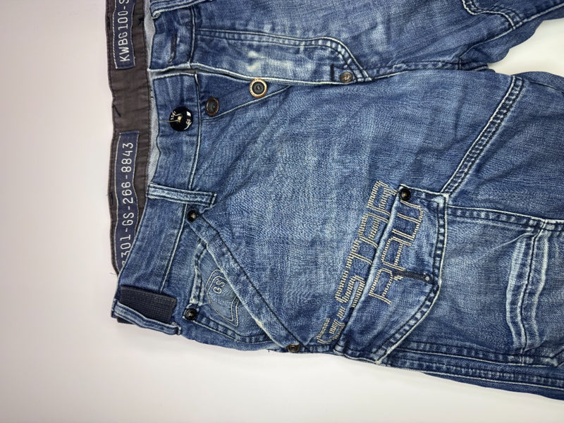 G-Star Raw 3301 GS Cargo Jeans W30 Distressed Y2K Utility Denim