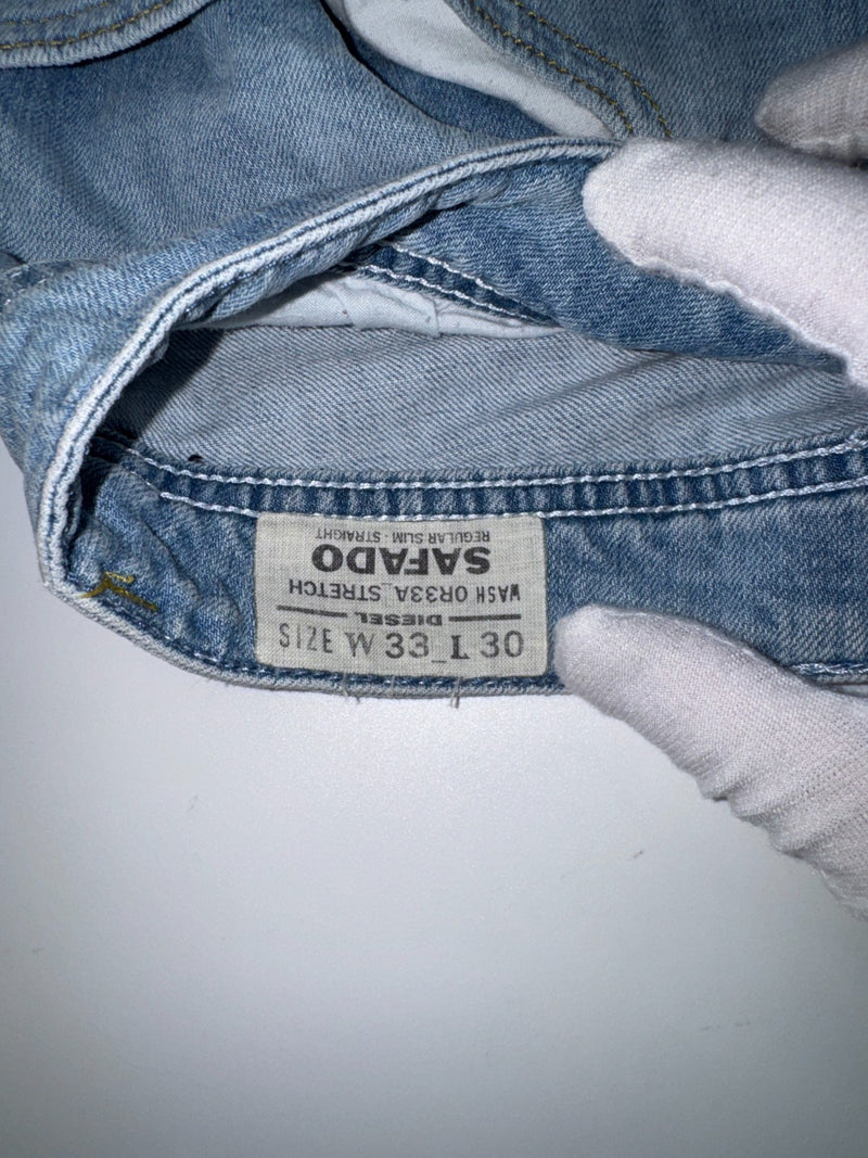 Diesel Safado Stretch Jeans Regular Slim Straight Light Blue W33 L30