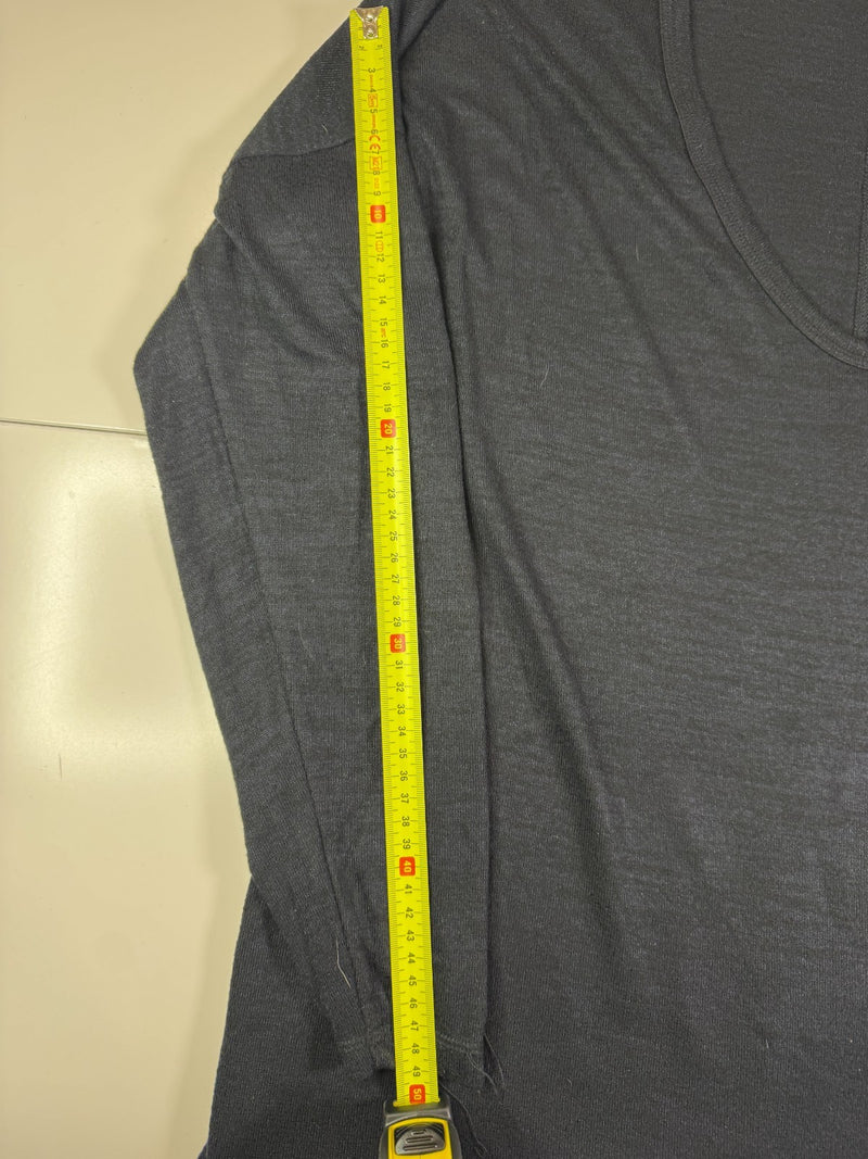 Abercrombie & Fitch Long Sleeve T-Shirt V-Neck Grey Basic Size XL