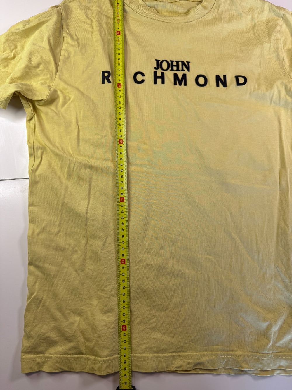John Richmond Vintage Y2K T-Shirt Logo Yellow Size L — 3