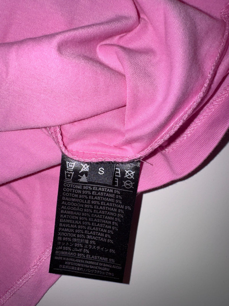 John Richmond T-Shirt Pink Logo Graphic Cotton Stretch Size S New