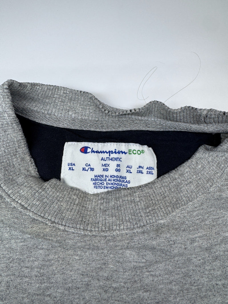 Champion Vintage Crewneck Sweatshirt Grey Embroidered Logo Size XL
