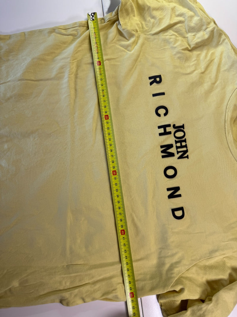 John Richmond Vintage Y2K T-Shirt Logo Yellow Size L