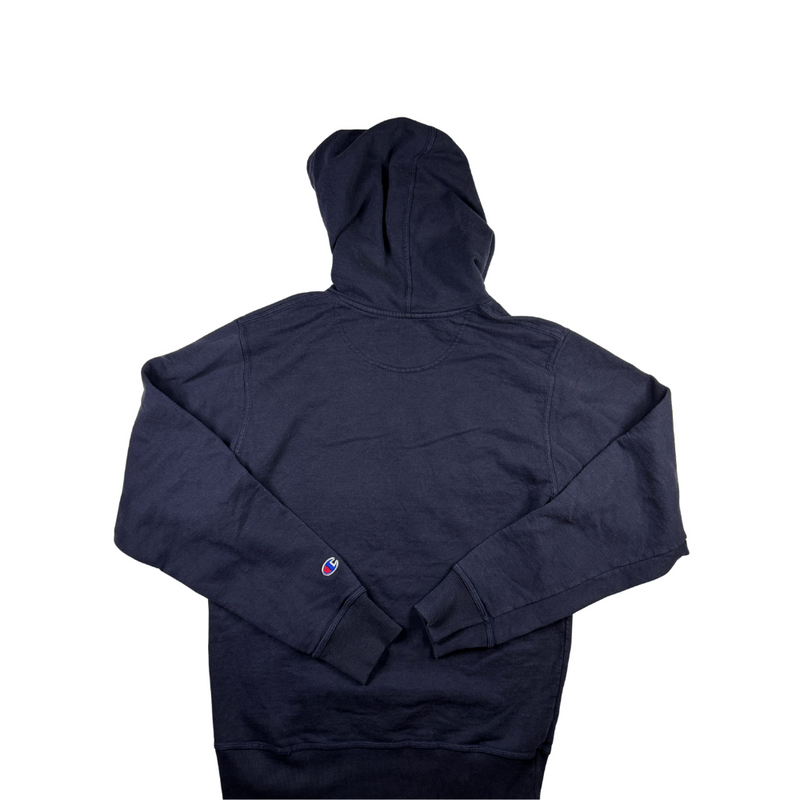 Champion Vintage Y2K Hoodie Navy Blue Spellout Logo Pullover Streetwear S