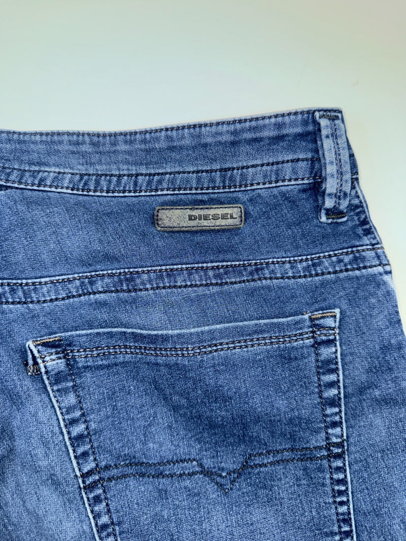 Diesel THAVAR Denim Sweat Pants Jeans W32 Blue Jogger Stretch