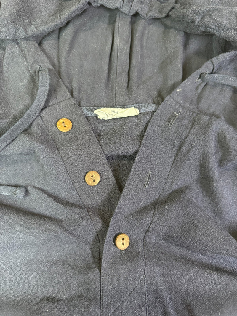 Chelsea Peers Hoodie Vintage Y2K Button Pullover Navy Size S