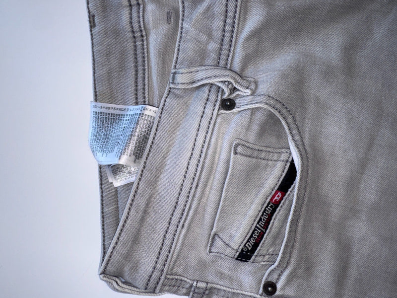 Diesel Sleenker Skinny Jeans Y2K Grey Size W32 L30
